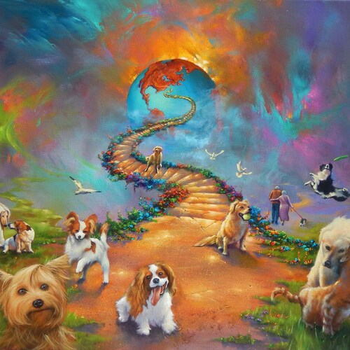 Pet Memorial Poem RAINBOW BRIDGE Dog's Stairway to Heaven - Etsy