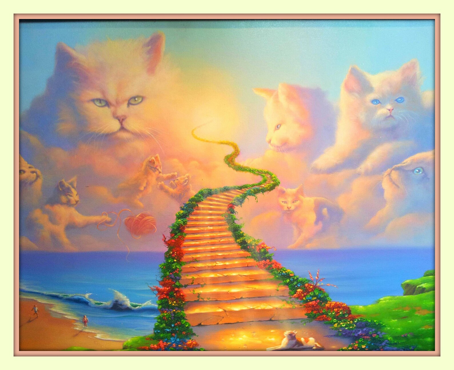 Pont de larcenciel tous les chats vont au ciel 11 x 14 Etsy