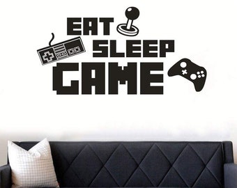 Eat Sleep Game Wall Sticker Peel and Stick Decal