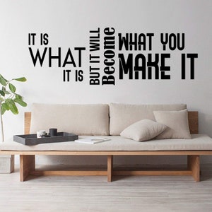 It Is What It Is But It Will Become What You Make It Office Home Wall Decal Vinyl Wall Decor Quote Art