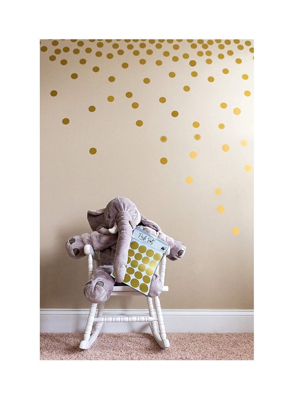 Metallic Gold Dots Circle Wall Decal Sticker Trendy Wall Decor Etsy