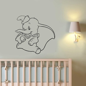 Dumbo Removable Vinyl Decal Wall Sticker Elephant Art Decorations for Home