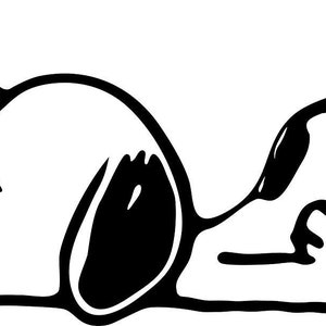 Snoopy Sleeping  Wall Vinyl Decal size 20" x 50"