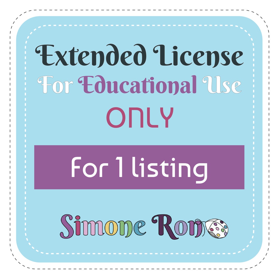 Extended License for Educational Use - Etsy
