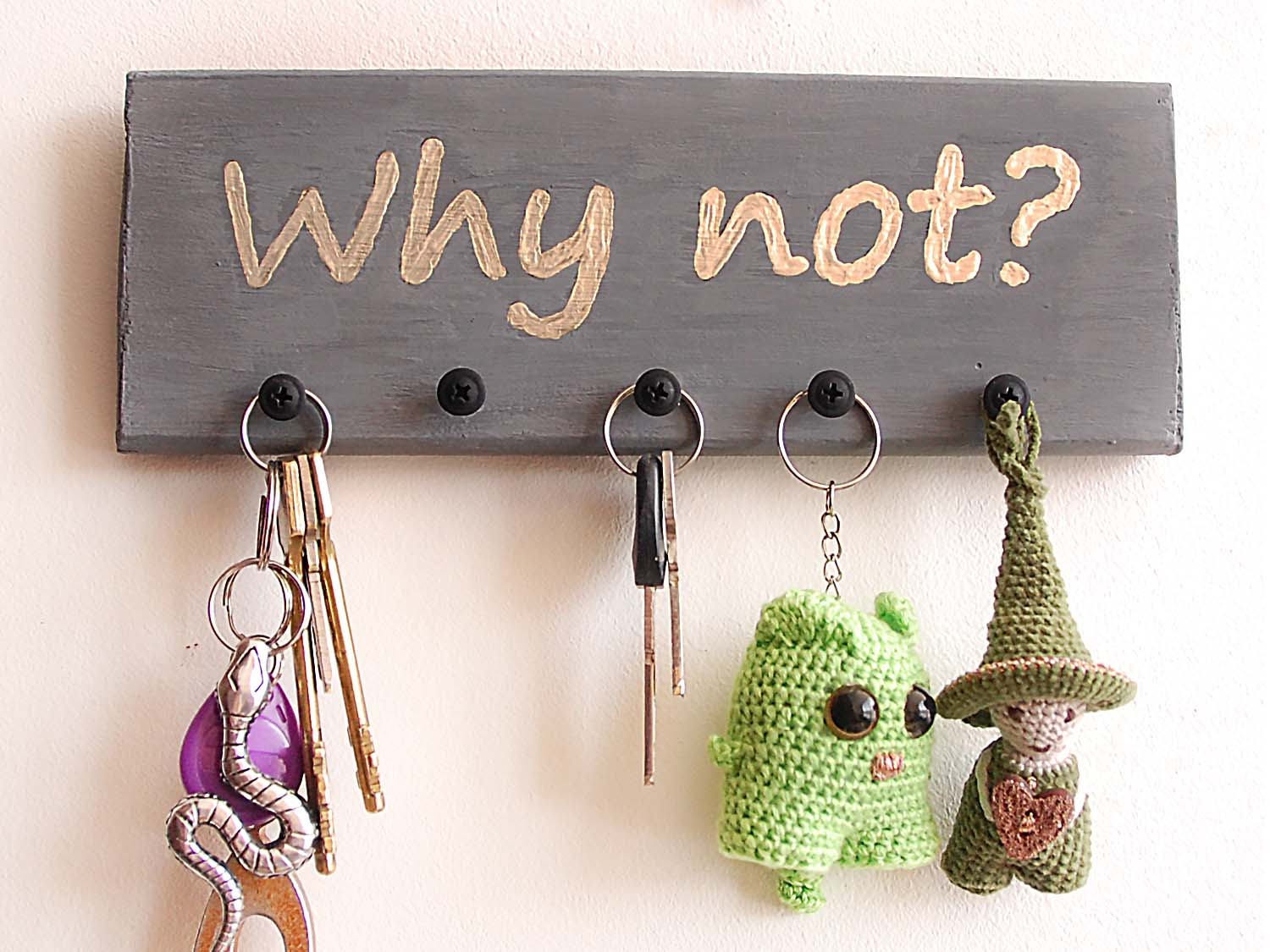 Grey Keys Rack Organizer for Wall Key Holder Why Not Entryway - Etsy