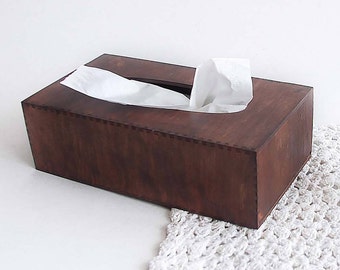 Tissue box cover Wood napkin holder Rustic napkins box Kitchen storage Wooden organiser for napkin Table decor Farmhouse style Housewarming