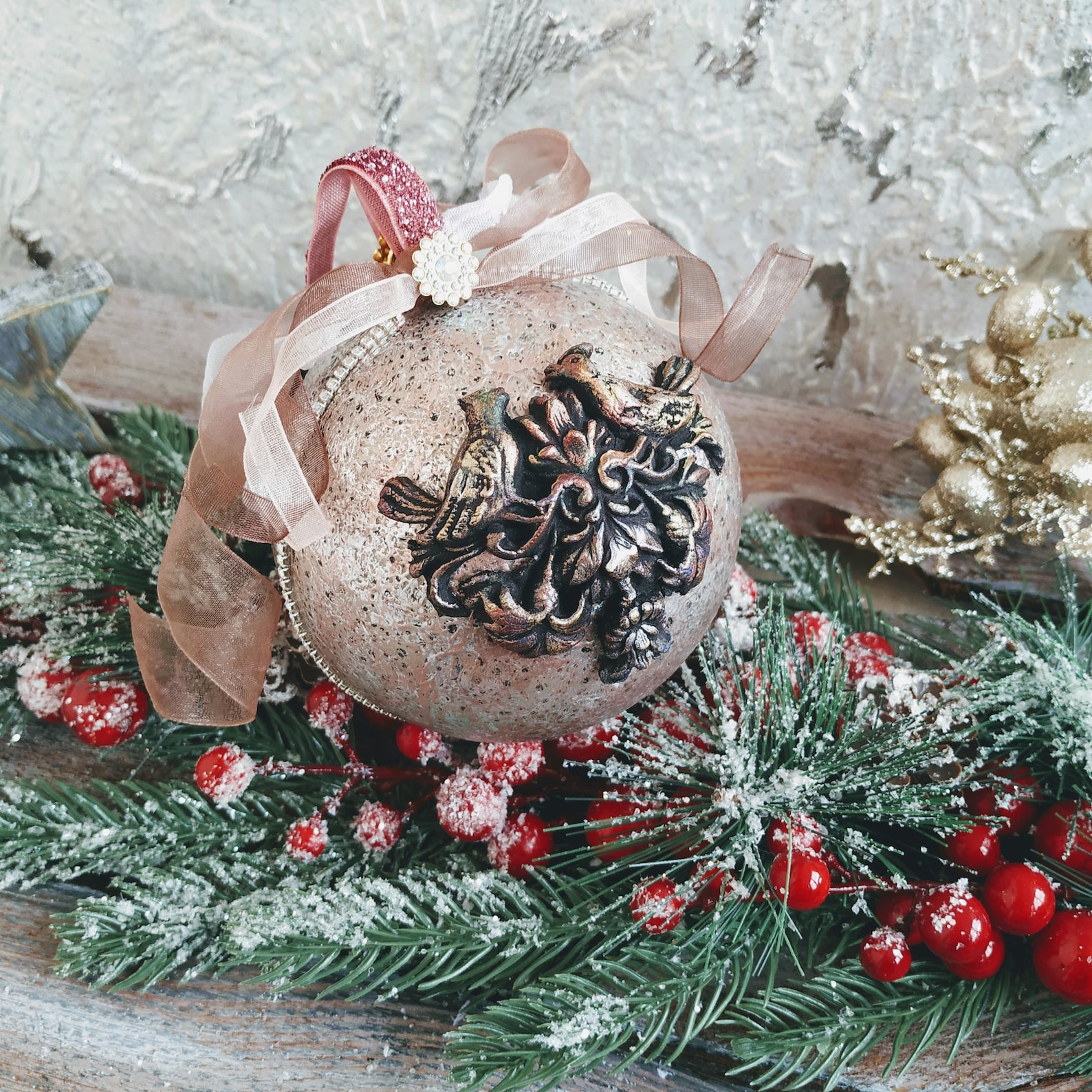 Tree ornament Victorian style Christmas bauble Hanging Etsy