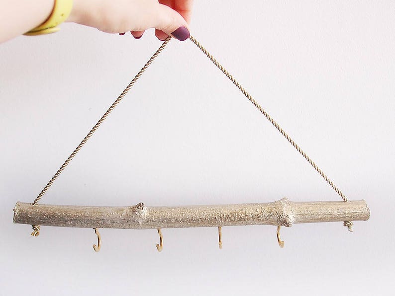 Gold Jewelry Holder for Wall Birch Branch Decor Hanging Etsy