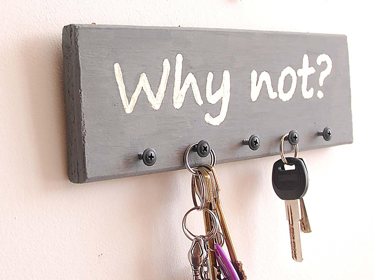 Grey Keys Rack Organizer for Wall Key Holder Why Not Entryway - Etsy
