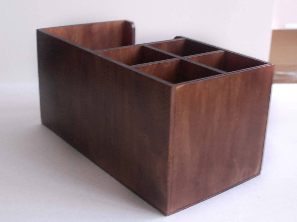 Wood Table Caddy Rustic Kitchen Organizer Table Centerpiece Etsy