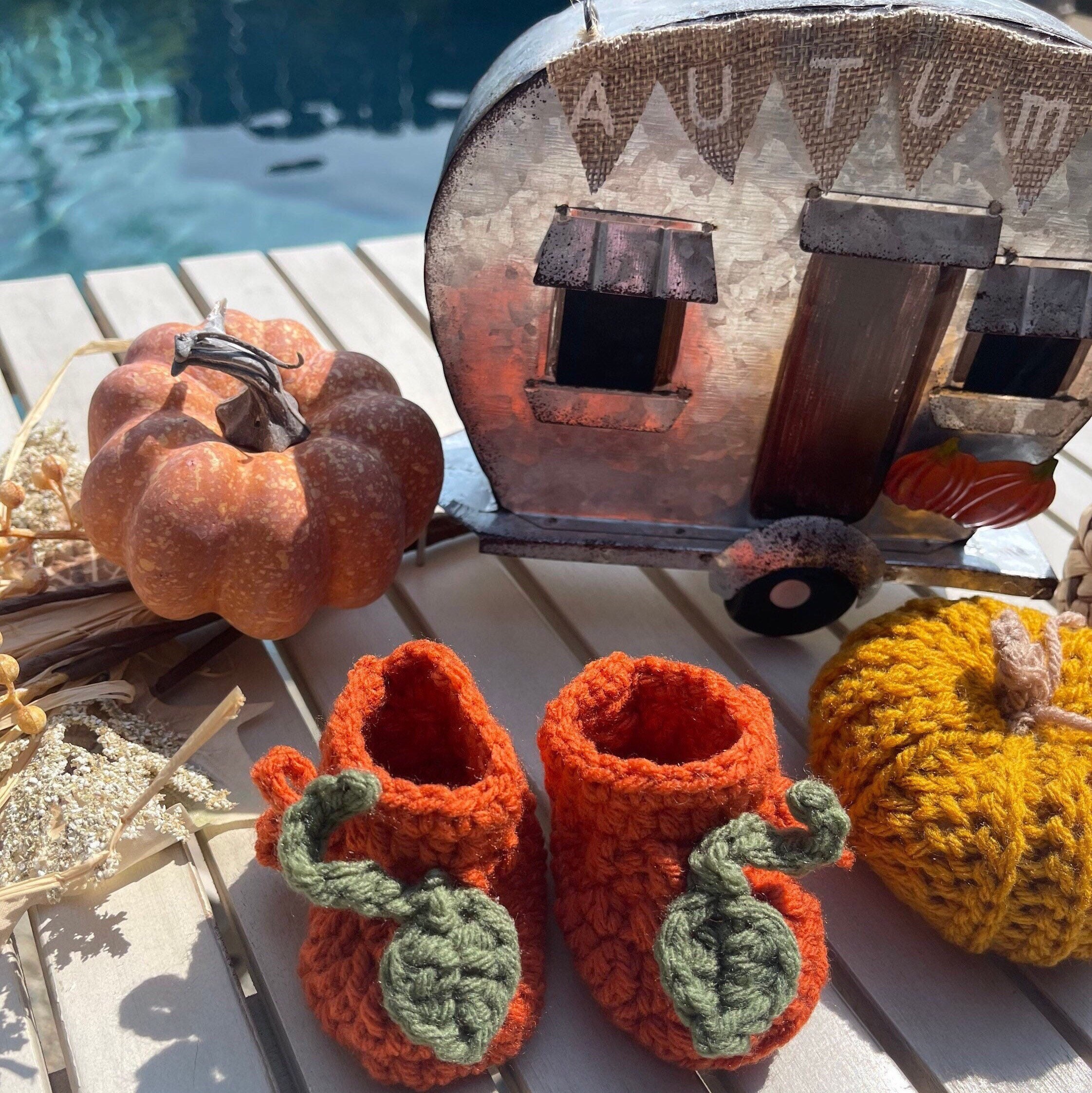 Pumpkin Booties Crochet Fall Booties Crochet Booties Harvest