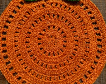 Orange Doily crochet handmade, crochet orange doily, orange crochet placemat, orange crochet, summer orange crochet doily handmade