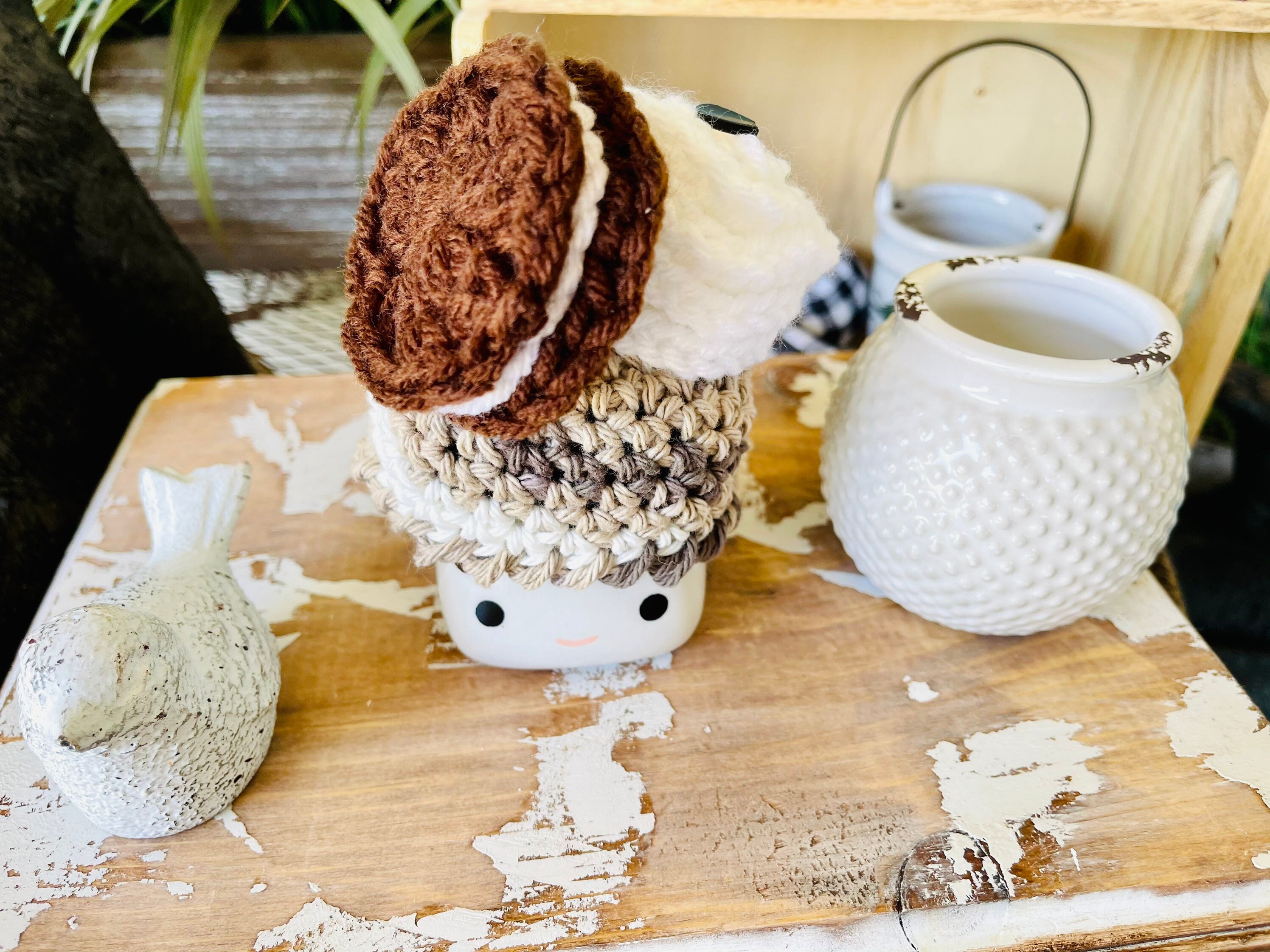 Cookies N cream marshmallow hat crochet marshmallows at Oreo Etsy