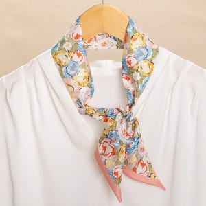 Bufanda de seda 100 % morera para mujer, cuello, bolsos, carteras, bolsos, cinta para el pelo, bufanda fina, diadema de seda