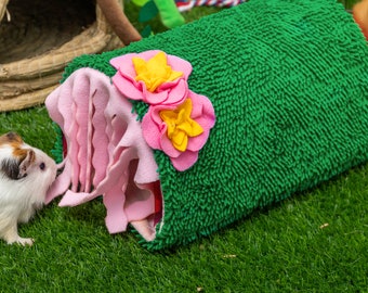 guinea pig hideout tunnel house, fleece small animal tunnel cage accessories for hedgehog chinchilla rat hamster erc,.