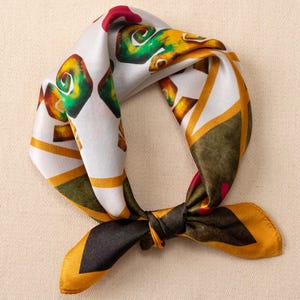 100% Mulberry Silk Scarf for Women Neck Head,Square Scarf 21&quot;x21&quot;for Hair Wrap for Bag,Small Hair Scarf Headscarf