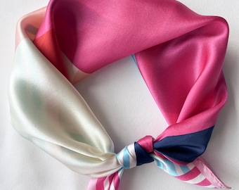 100% Mulberry Silk Scarf for Women,Silk Head scarf for Hair,Small Scarf 21&quot;x21&quot;for Bag,Square Scarf for Neck