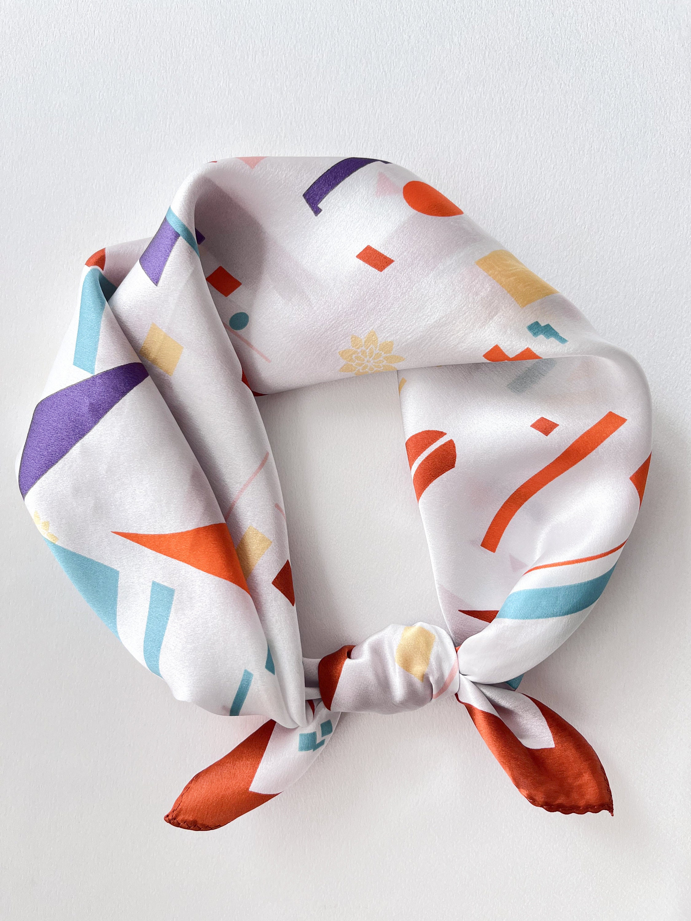 100% Mulberry Silk Scarf for Women,Silk Head scarf for Hair,Small Scarf 21"x21"for Bag,Square Scarf for Neck