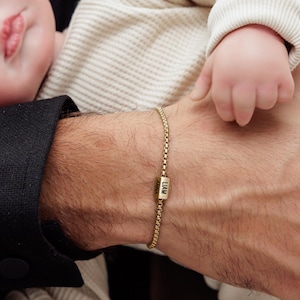 Pulsera para papá, pulsera personalizada para papá con nombre de niño, pulsera con nombre familiar, joyería para papá, regalo personalizado para papá, regalo para papá de niños