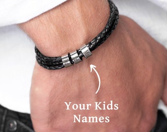 Private Listing For Karen Nealis - Personalized Leather Bracelet With 10 beads
