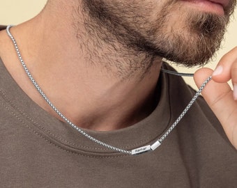 Jewelora Collana Personalizzata Con 4 Ciondoli Incisi - Regalo Per Uomo E Donna - Acciaio Inox Oro E Argento
