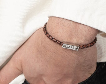 Cadeau d'anniversaire pour petit ami, bracelet personnalisé pour homme, bracelet prénom, bijoux pour homme gravés, cadeau mari, cadeau homme personnalisé, mari