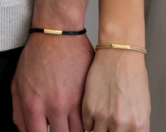 Cadeau personnalisé pour couple, Bracelet de couple personnalisé, Bracelets assortis, Cadeau d'anniversaire, Bijoux de couple, Bracelets pour elle et lui, Amoureux