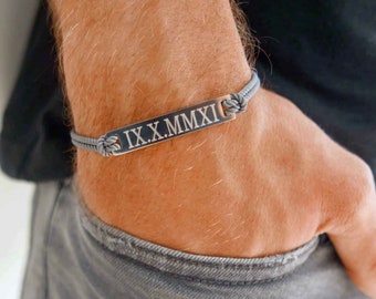 Custom Engraved Message Bracelet For Men, Personalized Men's Bracelet, Men Jewelry, Boyfriend Gift, Husband Gift, Dad Gift, Anniversary Gift
