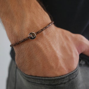 Pulsera de cuero personalizada para hombre, pulsera con grabado, pulsera de cuero personalizada para hombre, regalo para esposo, regalo de Navidad, regalo para papá