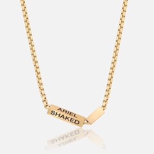 Collar de oro personalizado para papá, collar con nombre de familia, collar con nombre de niño, regalo para papá, joyería para padre, regalo para el día del padre o San Valentín