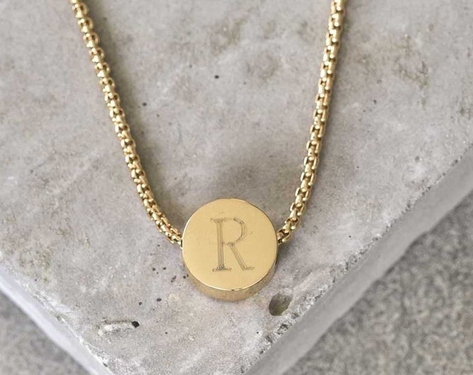 Custom Men's Gold Necklace, Personalized Coin Necklace, Disc Necklace, Men's Jewelry, Personalized Men's Gift, Boyfriend Gift, Husband Gift