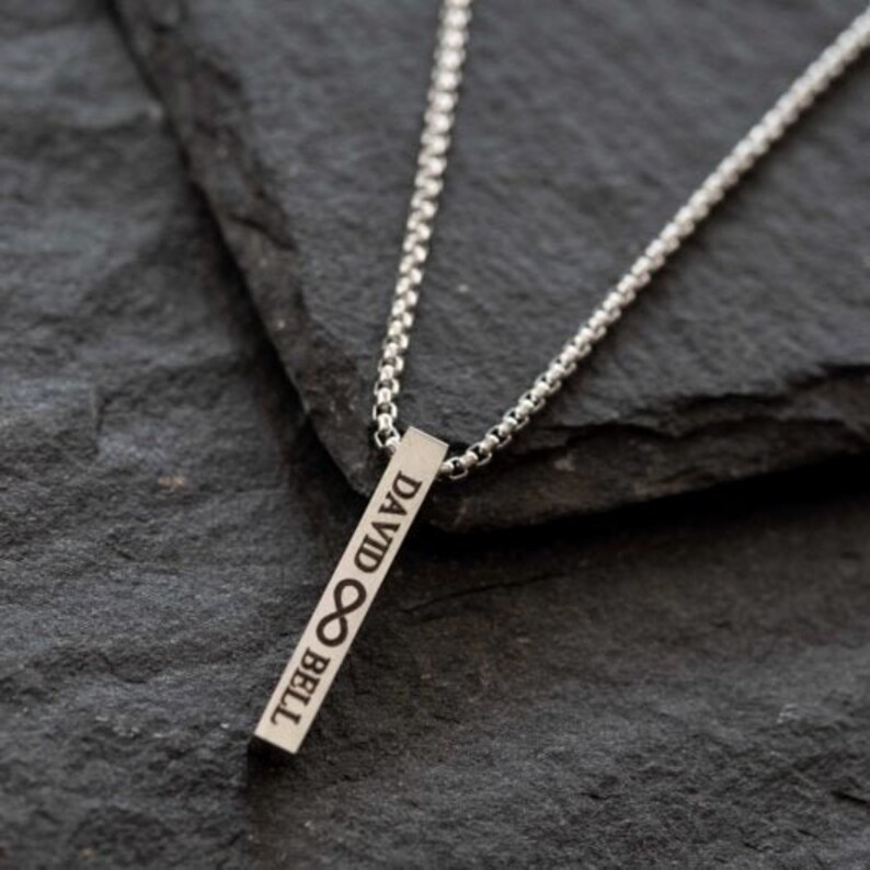 Men/'s Personalized Necklace Boyfriend Gift Men/'s Engraved Necklace Men Jewelry Husband Gift Bar Necklace for Men Men/'s Custom Necklace