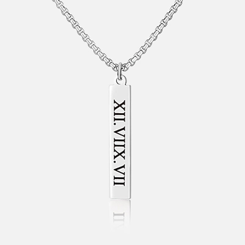 Personalized Men's Bar Necklace Engraved Bar Pendant for Etsy