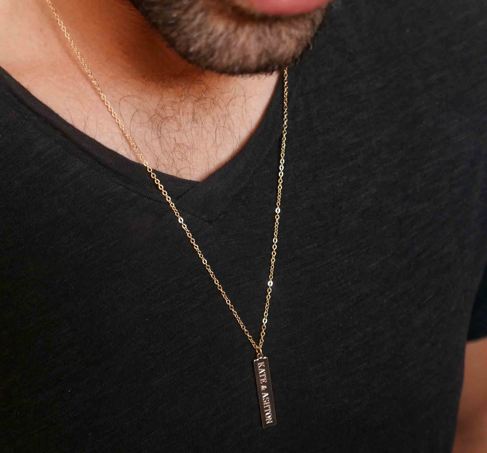 Personalize Bar Necklace Men's Bar Necklace Men's Etsy