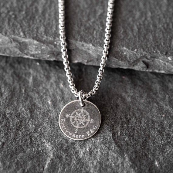 Personalized Coin Necklace Men's Custom Necklace Etsy