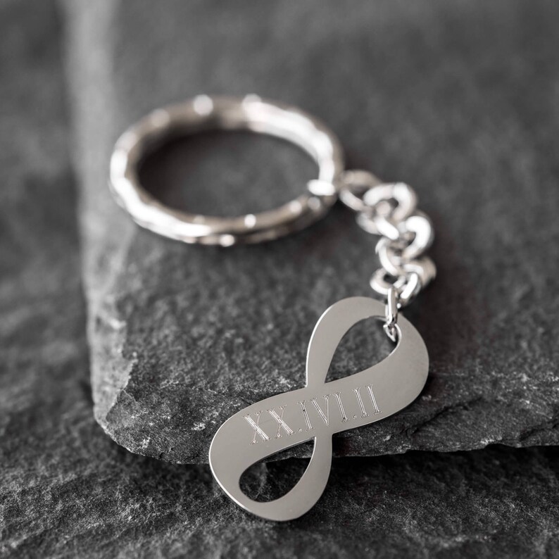 Infinity Keychain Personalized Keychain Engraved Keychain Etsy