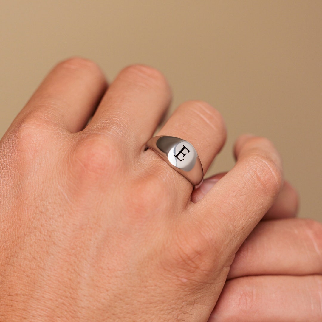 Personalize Stainless Steel Ring for Men, Initial Ring, Ring