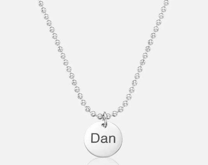Personalized Coin Necklace, Men's Custom Necklace, Men's Personalized Necklace, Men's Engraved Necklace, Men's Jewelry, Custom Men's Gift