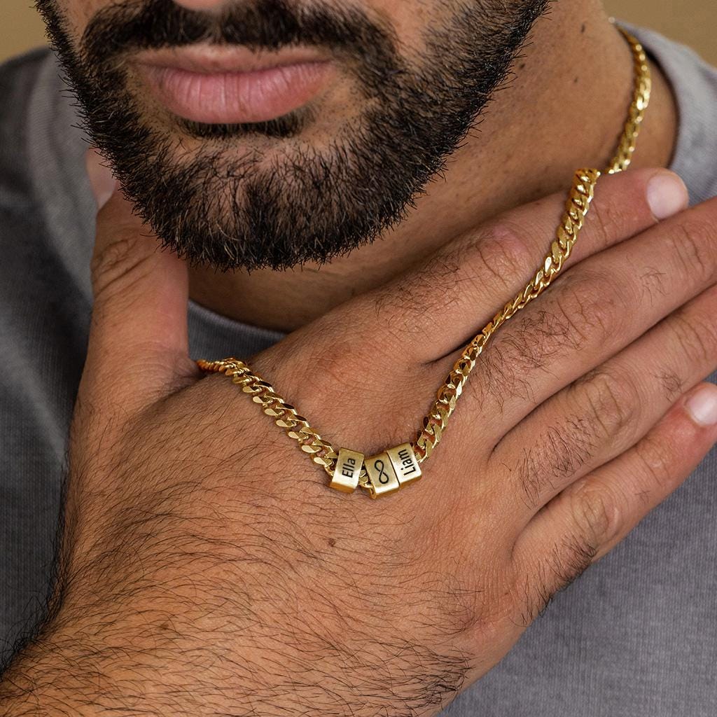 Engraved Gold Necklace For Him Boyfriend Husband ,Valentine’s Gift for Him,Gift for Boyfriend Valentine’s Day,Anniversary Gift for Him
