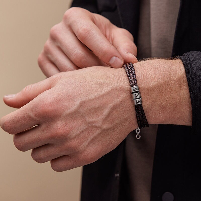 WizSar Beaded Stretch Bracelet For Dad - Healing Stone Bracelet Gift For Birthday, Father's Day, Christmas - View #3