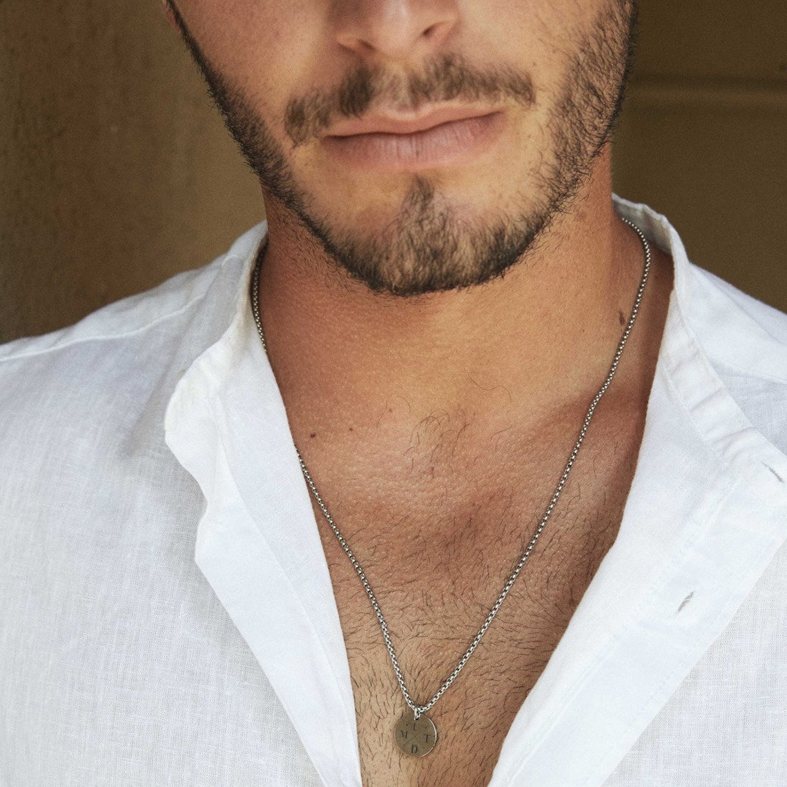 Personalized Coin Necklace Men's Custom Necklace Etsy