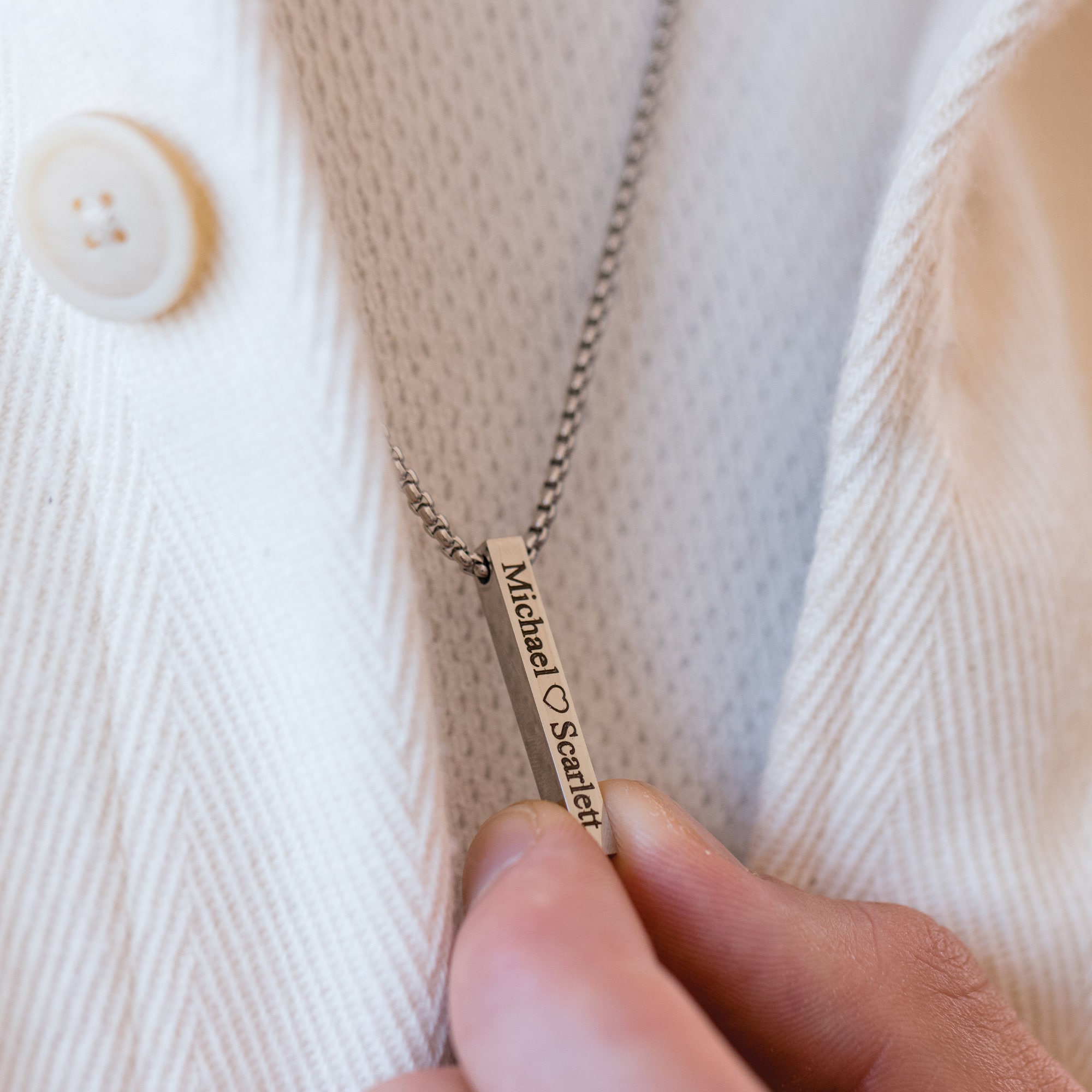 Men's Bar Necklace Personalize Bar Necklace Men's Etsy