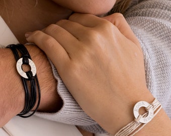 Custom His and Hers Bracelet, Personalized Couples Bracelet,  Gift For Lovers, Gift for Couples, Friendship Bracelet, Wedding Gift, Partner