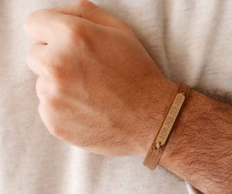 Men/'s Personalized Bracelet Personalized Leather Bracelet Men/'s Custom Bracelet Men/'s Engraved Bracelet Men/'s Initials Bracelet