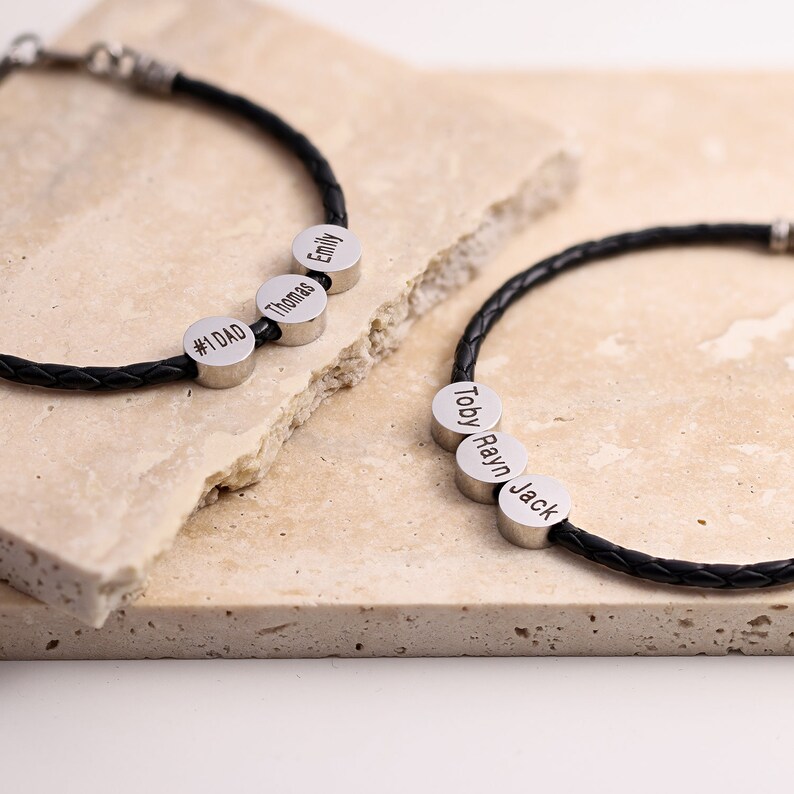 Custom Men's Coin Bracelet Engraved Men's Disc Etsy