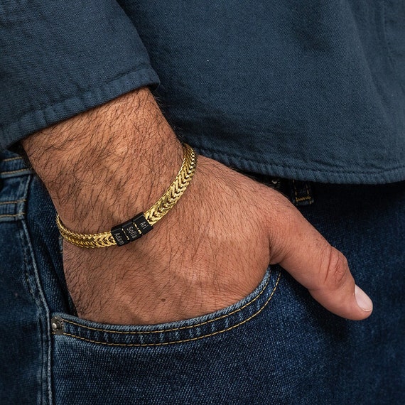 Gold Dad Bracelet With Kids Names Family Jewelry Personalize Gift for Dad Father Bracelet Father Jewelry Dad Gift From Kids Husband Etsy Canada