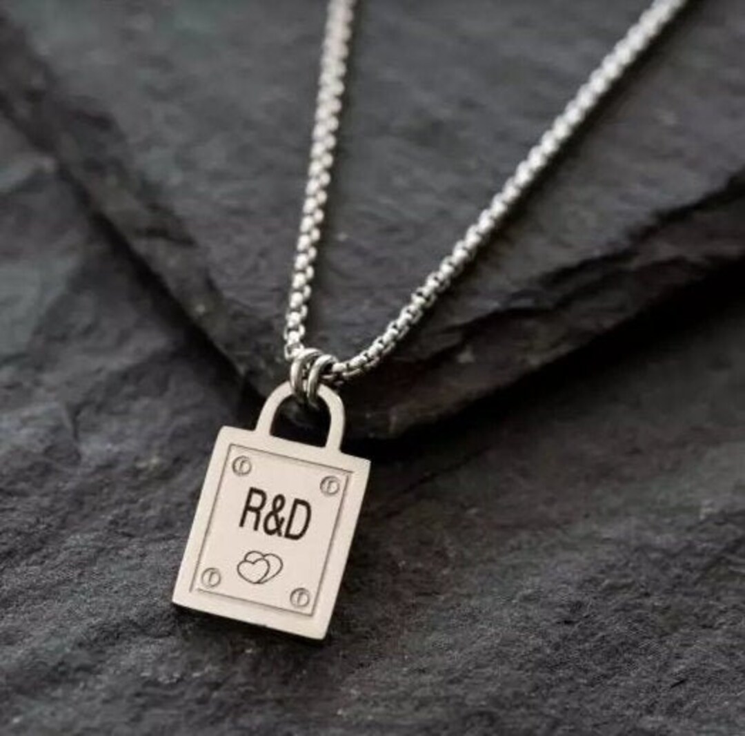 Men's Personalized Necklace Men's Custom Necklace Men's Engraved