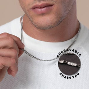 Collar con etiqueta grabada, Collar personalizado, Joyería personalizable, Regalo personalizado, Collar con grabado personalizado, Collar de acero inoxidable, Regalo