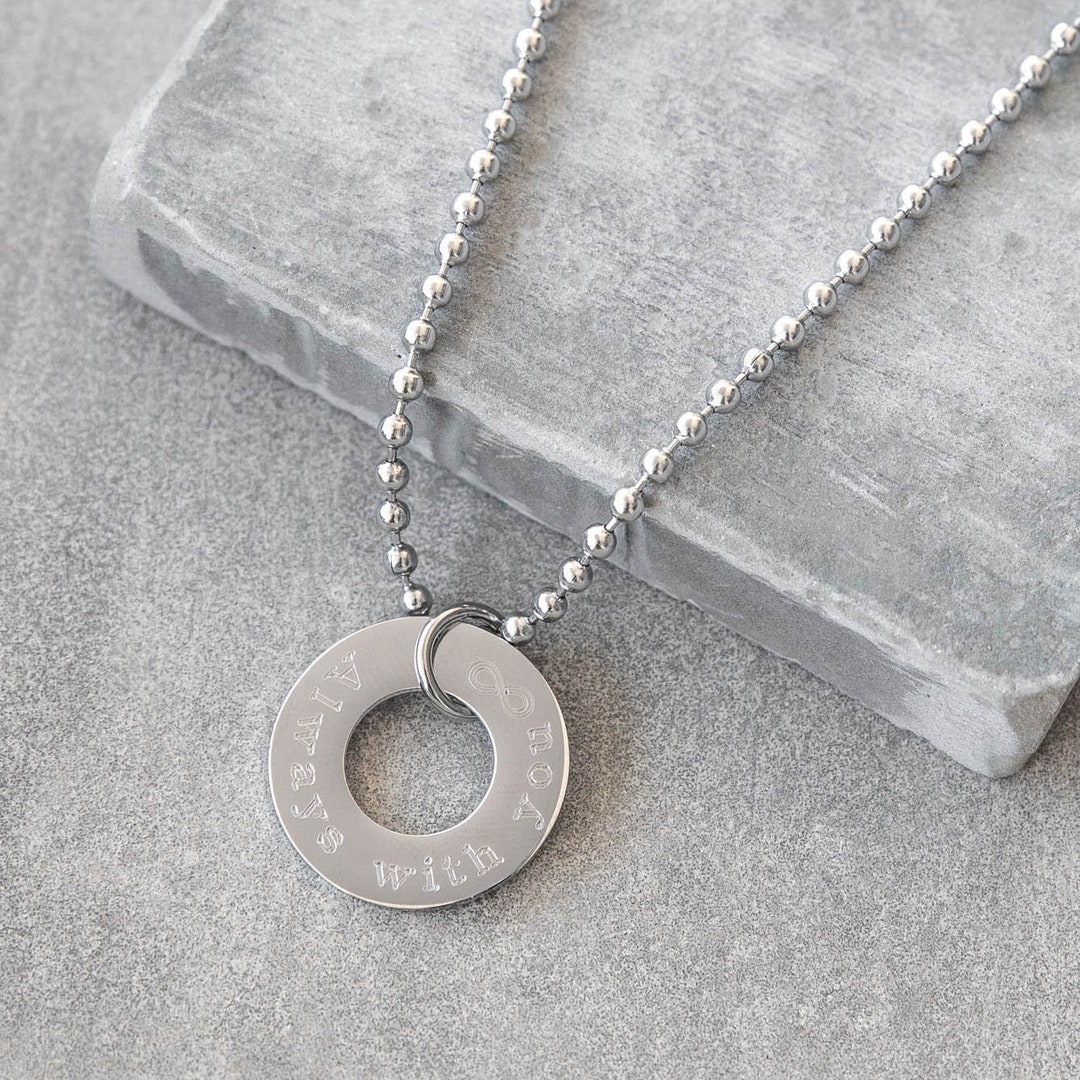 Men's Engraved Necklace Men's Personalized Necklace Men's Custom