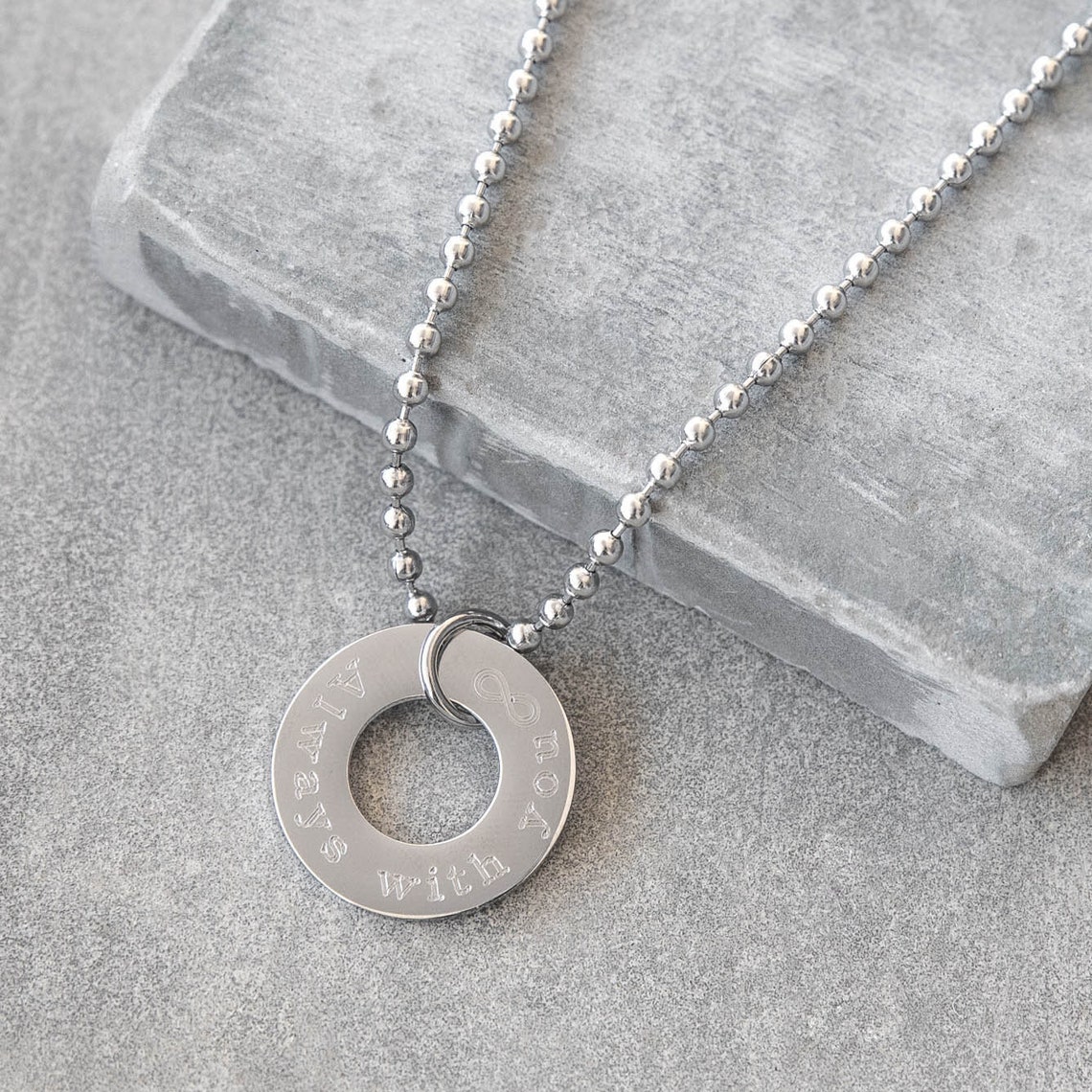 Men's Engraved Necklace Men's Personalized Necklace Etsy